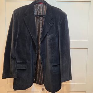 Vintage Casbato Corduroy Blazer Black 3 Button Single Breasted Silky Feel